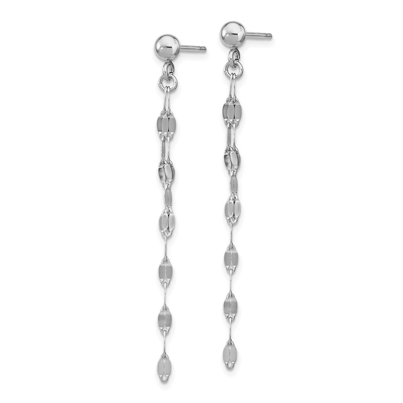 Sterling Silver Rhodium-plated Polished Post Dangle Earrings