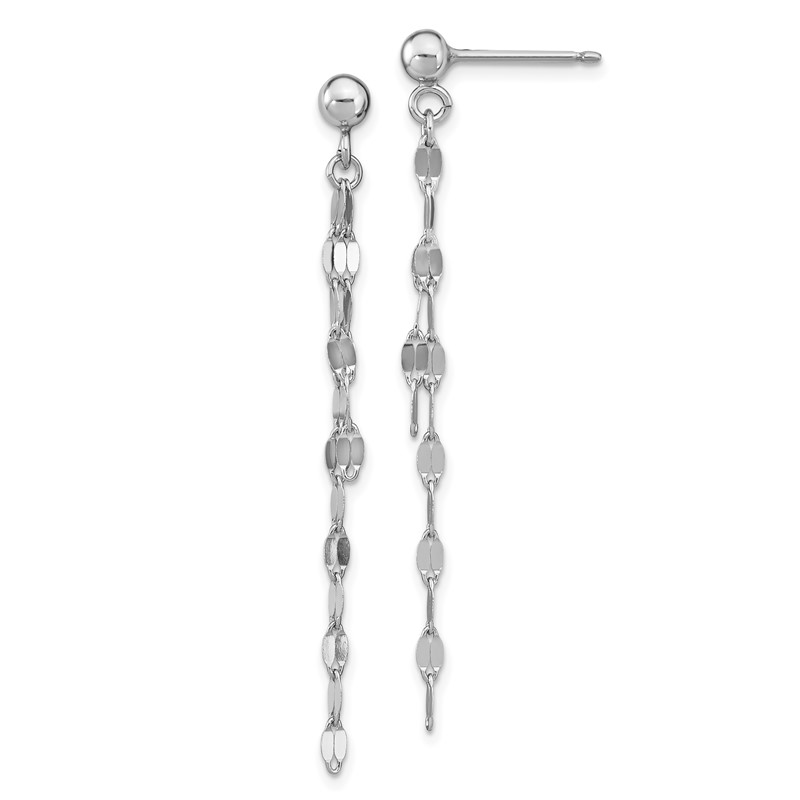 Sterling Silver Rhodium-plated Polished Post Dangle Earrings
