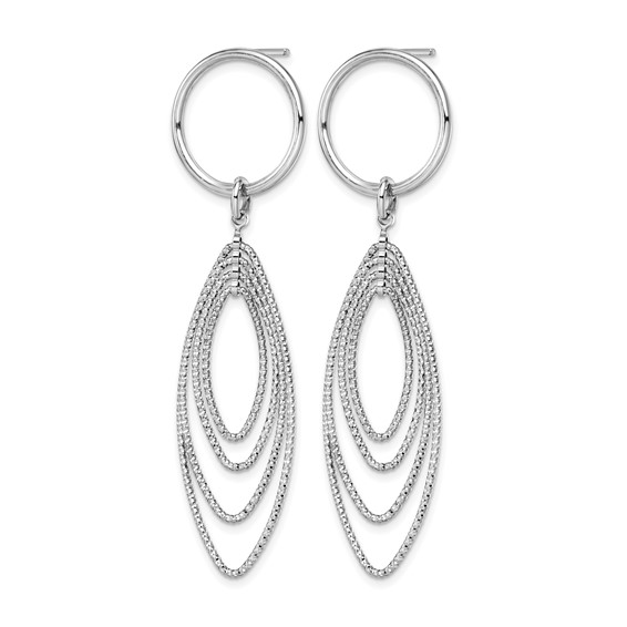 Leslie's Sterling Silver Rhodium-plated Post Dangle Earrings