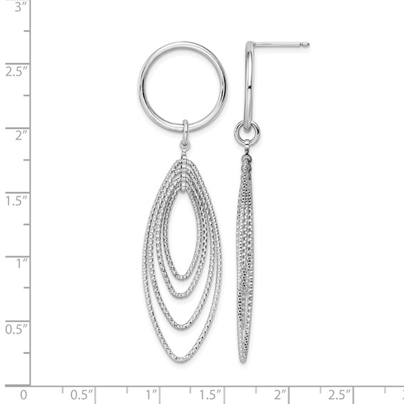 Leslie's Sterling Silver Rhodium-plated Post Dangle Earrings