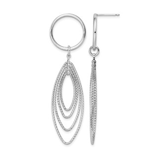 Leslie's Sterling Silver Rhodium-plated Post Dangle Earrings