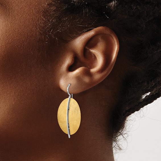 Leslie's SS RH-plt Radiant Essence Rhod-pl Gold-tone Dangle Earrings