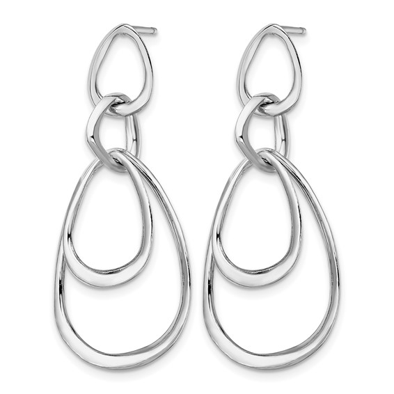Leslie's Sterling Silver Rhodium-plated Polished Post Dangle Earrings
