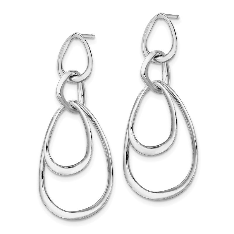 Sterling Silver Rhodium-plated Polished Post Dangle Earrings