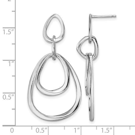 Leslie's Sterling Silver Rhodium-plated Polished Post Dangle Earrings