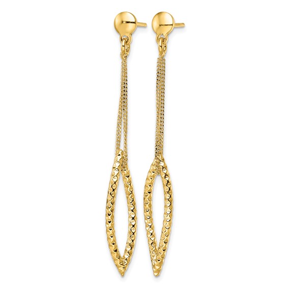 Leslie's Sterling Silver Gold-plated D/C Post Dangle Earrings
