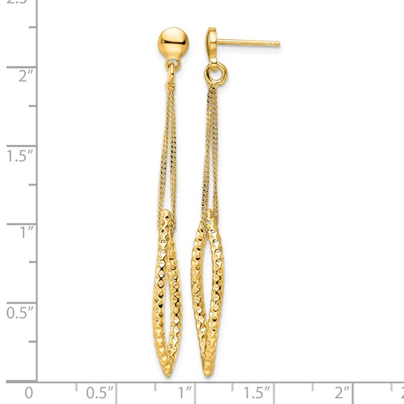 Leslie's Sterling Silver Gold-plated D/C Post Dangle Earrings
