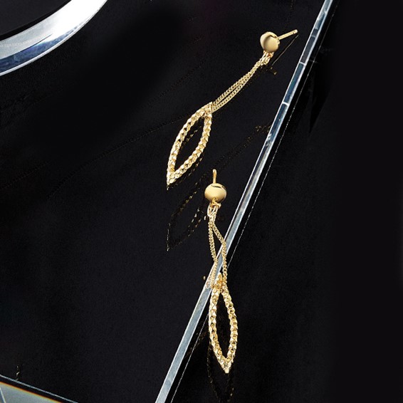 Leslie's Sterling Silver Gold-plated D/C Post Dangle Earrings