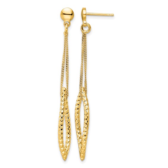 Leslie's Sterling Silver Gold-plated D/C Post Dangle Earrings