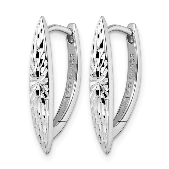 Leslie's Sterling Silver Rhod-plated D/C Hoop Earrings
