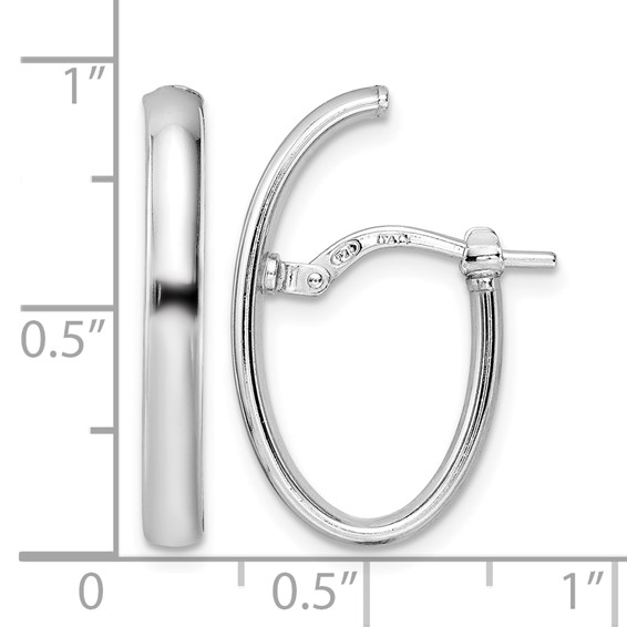 Leslie's Sterling Silver Rhod-plated Polished J-hoop Earrings