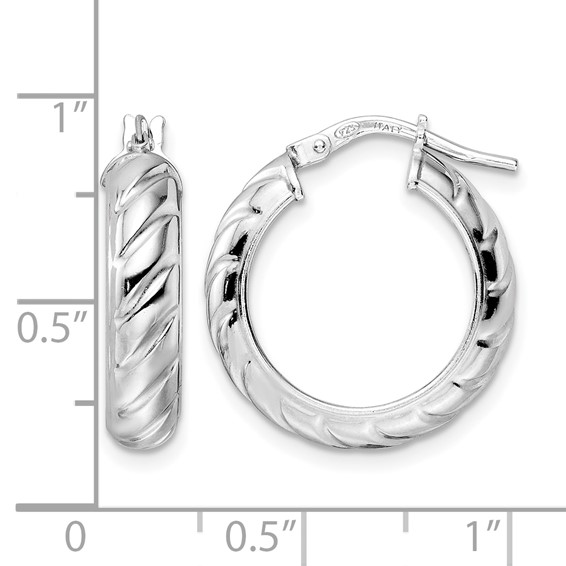 Leslie's Sterling Silver Polished and Twisted Hoop Earrings