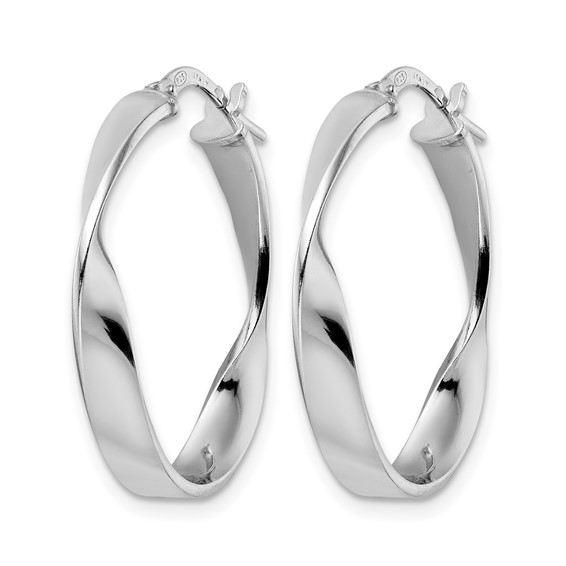 Leslie's Sterling Silver Polished Swirl Hoop Earrings