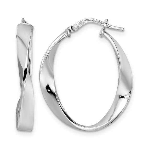 Leslie's Sterling Silver Polished Swirl Hoop Earrings
