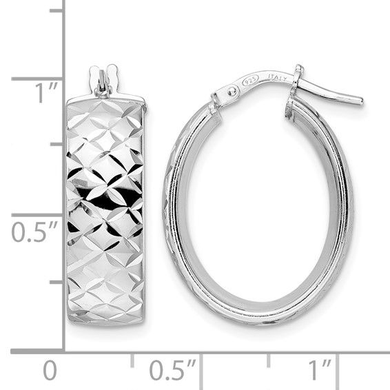 Leslie's Sterling Silver Polished and Grooved Hoop Earrings