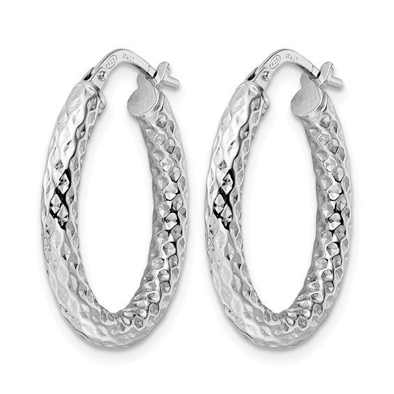 Leslie's Sterling Silver Polished and Diamond-cut Hoop Earrings