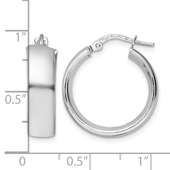 Leslie's Sterling Silver Polished 5.75 Round Hoop Earrings