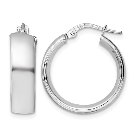 Leslie's Sterling Silver Polished 5.75 Round Hoop Earrings