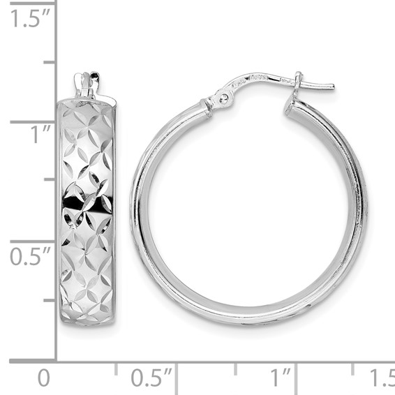 Leslie's Sterling Silver Rhod-plated Polished D/C Hoop Earrings