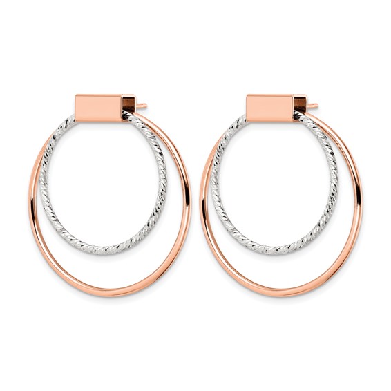 Leslie's Sterling Silver Rh-p Rose-tone Polished D/C Post Dangle Earrings