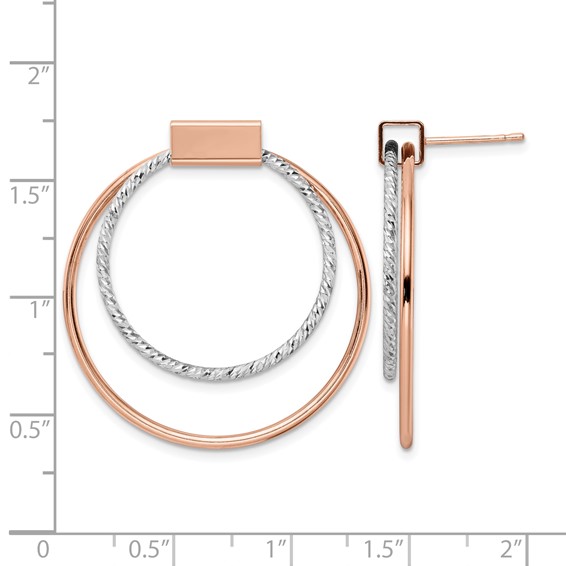 Leslie's Sterling Silver Rh-p Rose-tone Polished D/C Post Dangle Earrings