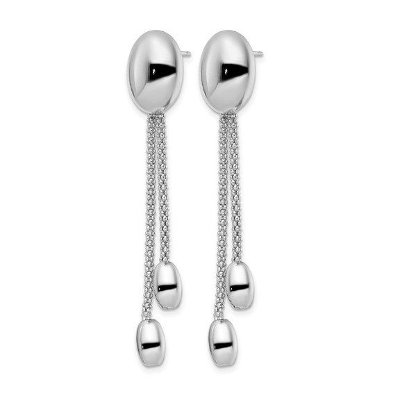 Leslie's Sterling Silver Rhod-plated Polished Post Dangle Earrings