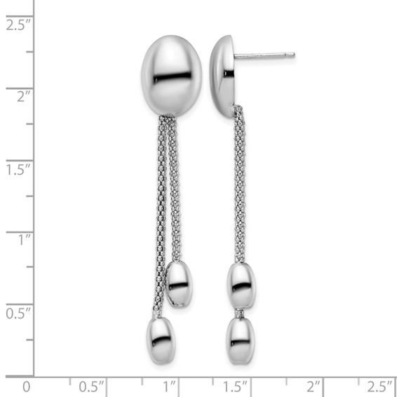 Leslie's Sterling Silver Rhod-plated Polished Post Dangle Earrings
