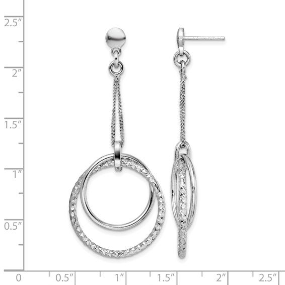 Leslie's Sterling Silver Rhod-plated Polished D/C Post Dangle Earrings