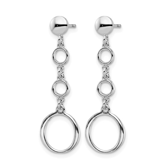 Leslie's Sterling Silver Rhod-plated Post Dangle Earrings