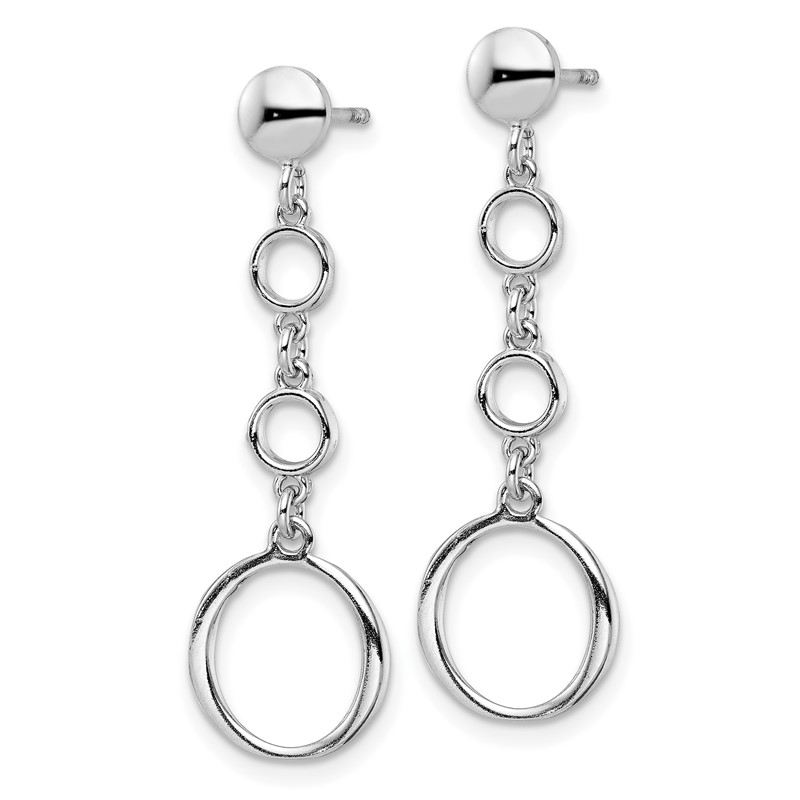 Sterling Silver Rhod-plated Post Dangle Earrings