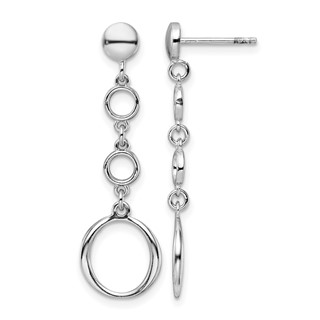 Leslie's Sterling Silver Rhod-plated Post Dangle Earrings