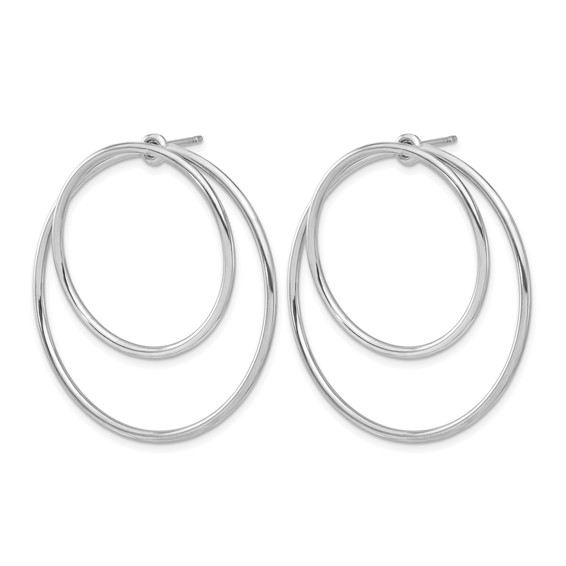 Leslie's Sterling Silver RH-plated Polished Double Circle Front and Back Ea