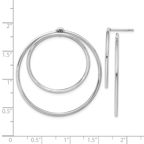 Leslie's Sterling Silver RH-plated Polished Double Circle Front and Back Ea