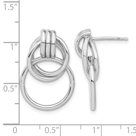 Leslie's Sterling Silver Rh-plated Polished Circle Drop Post Earrings