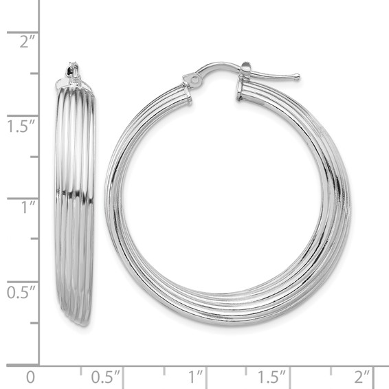 Leslie's Sterling Silver Rhodium-plated Large Hoop Earrings