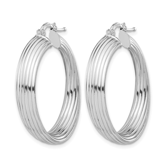 Leslie's Sterling Silver Rhodium-plated Small Hoop Earrings