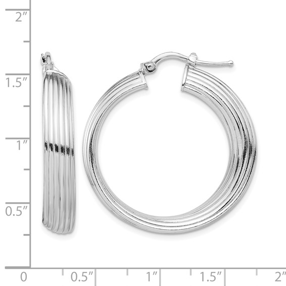 Leslie's Sterling Silver Rhodium-plated Small Hoop Earrings