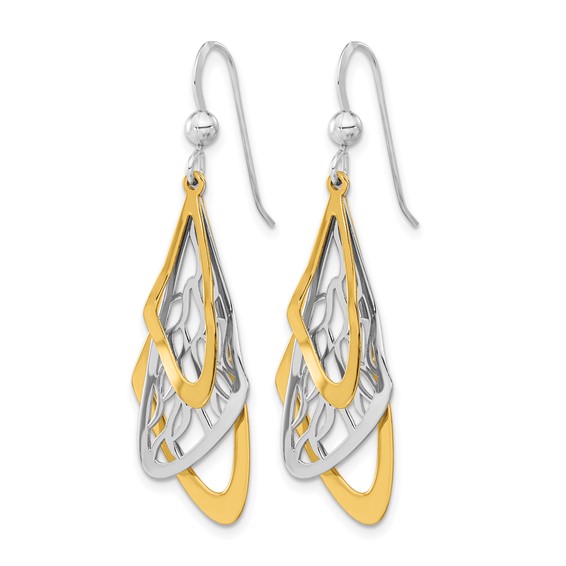 Leslie's Sterling Silver Rhodium-plated and Gold-tone Dangle Earrings
