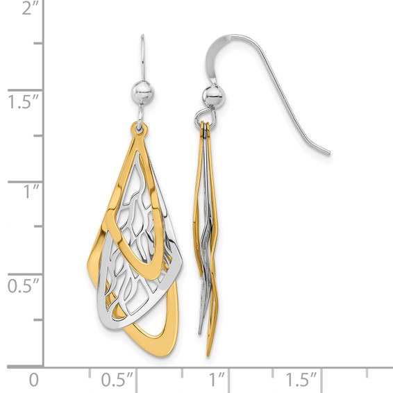 Leslie's Sterling Silver Rhodium-plated and Gold-tone Dangle Earrings