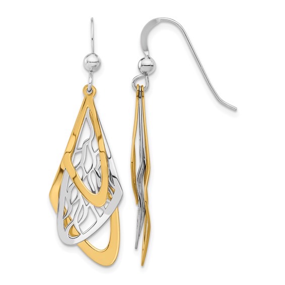Leslie's Sterling Silver Rhodium-plated and Gold-tone Dangle Earrings