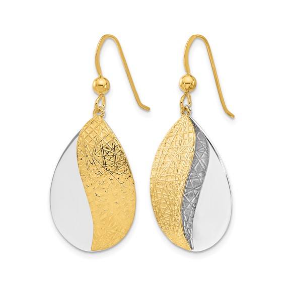 Leslie's Sterling Silver Rh-plt and Gold-tone Radiant Essence Dangle Earrin