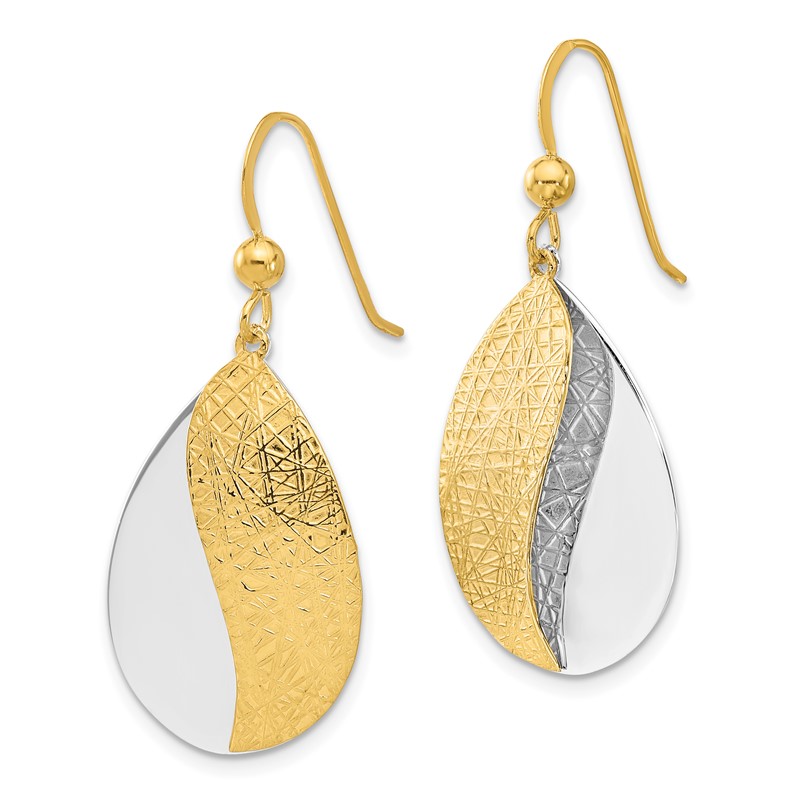 Sterling Silver Rh-plt and Gold-tone Radiant Essence Dangle Earrin