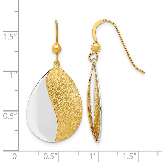 Leslie's Sterling Silver Rh-plt and Gold-tone Radiant Essence Dangle Earrin