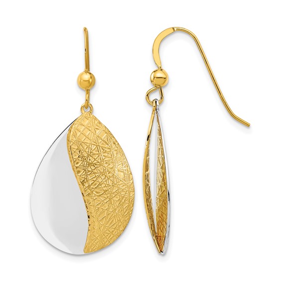 Leslie's Sterling Silver Rh-plt and Gold-tone Radiant Essence Dangle Earrin