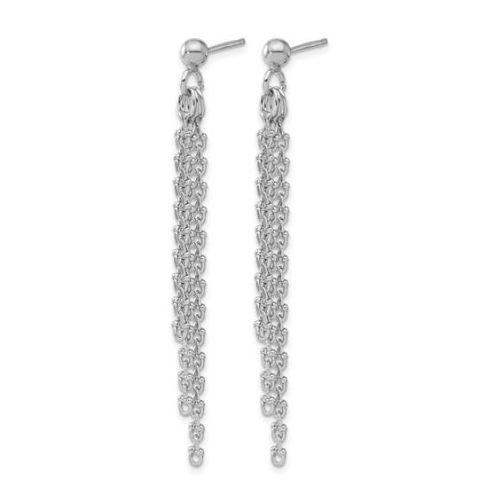 Leslie's Sterling Silver Rh-plated Polished 3-Strand Post Dangle Earrings