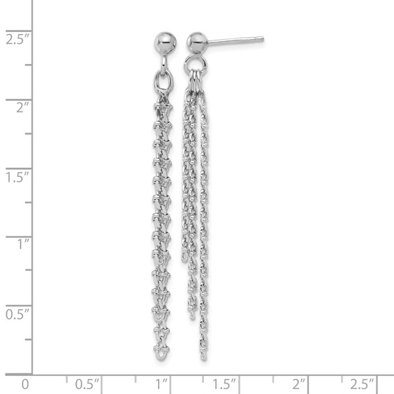Leslie's Sterling Silver Rh-plated Polished 3-Strand Post Dangle Earrings