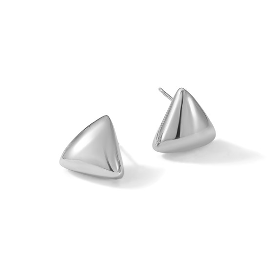 Leslie's Sterling Silver Rh-plated Polished Hollow Triangle Post Earrings