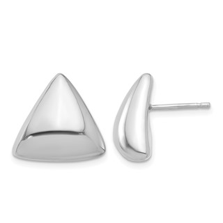 Leslie's Sterling Silver Rh-plated Polished Hollow Triangle Post Earrings