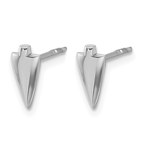 Leslie's Sterling Silver Rh-plated Polished Arrowhead Post Earrings