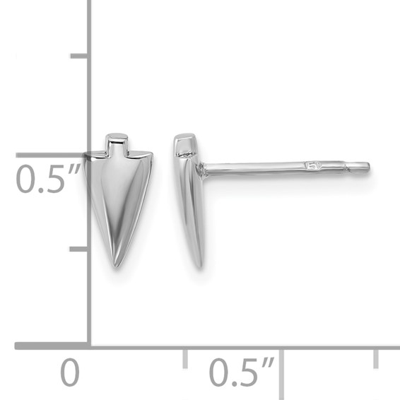 Leslie's Sterling Silver Rh-plated Polished Arrowhead Post Earrings